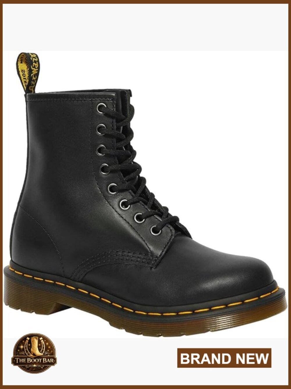 8-Eye Lace Up Leather Combat Boots Mid-Calf Block Heel